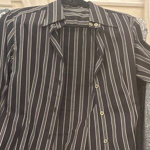 Dolce & Gabbana Men's Striped Black and White Shirt